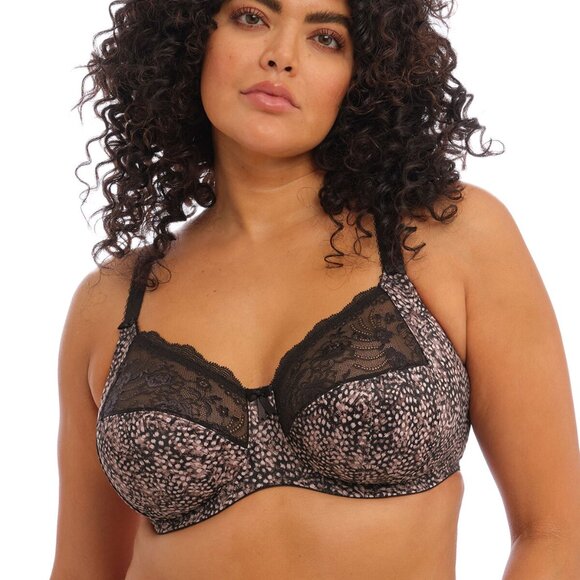 Women's Elomi Morgan Side Support Banded Bra Ebony Black Size 34G - Picture 1 of 9